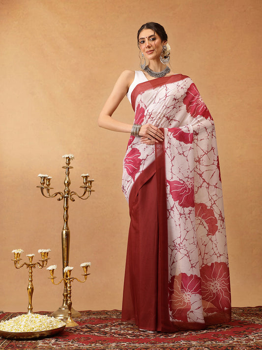Ready To Wear Printed Soft Mul Cotton  Saree