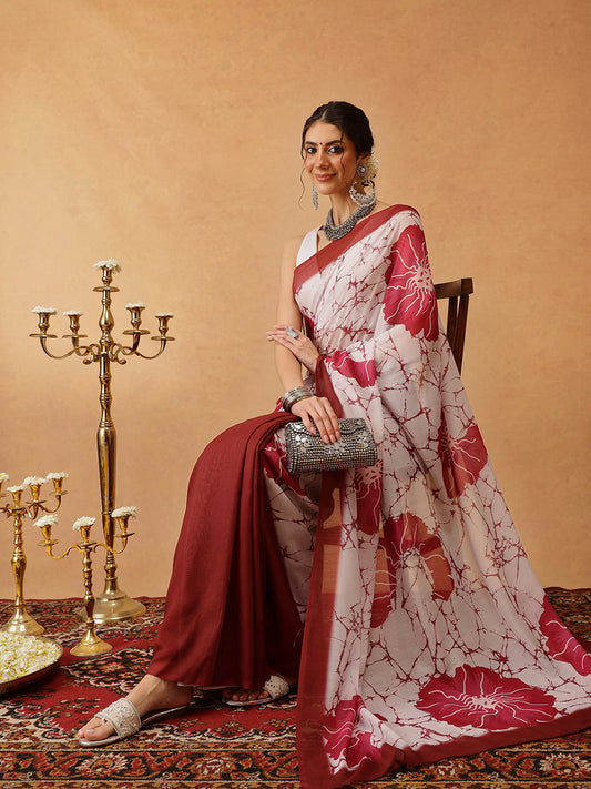 Ready To Wear Printed Soft Mul Cotton  Saree