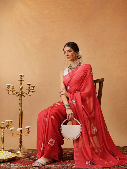 Ready To Wear Printed Soft Mul Cotton  Saree