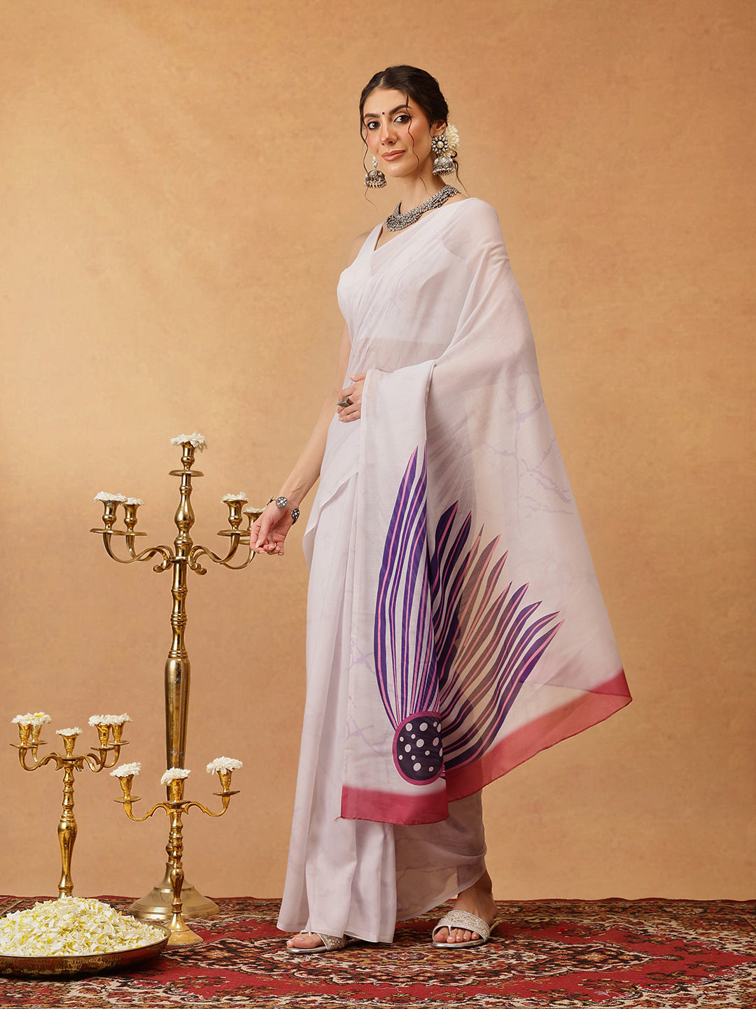 Ready To Wear Printed Soft Mul Cotton  Saree
