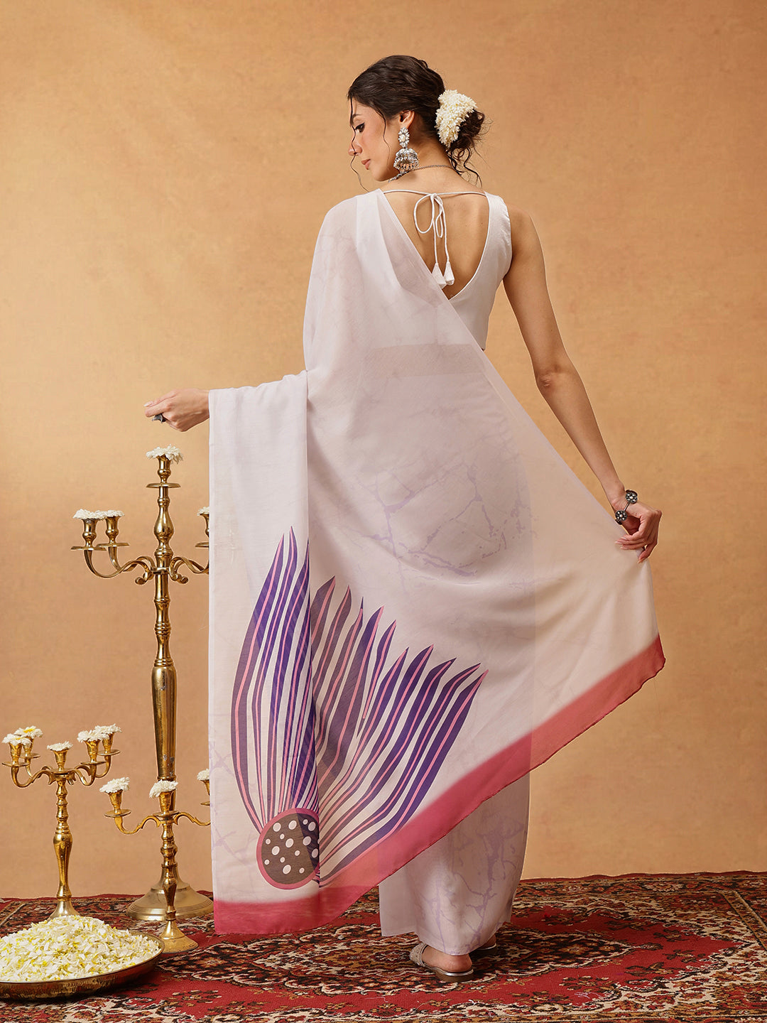 Ready To Wear Printed Soft Mul Cotton  Saree