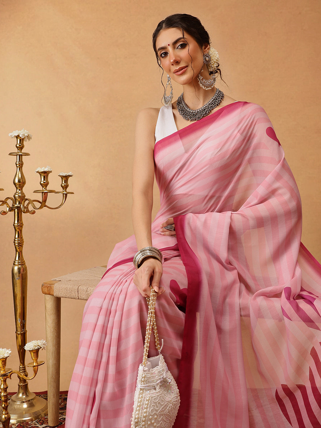 Ready To Wear Printed Soft Mul Cotton  Saree