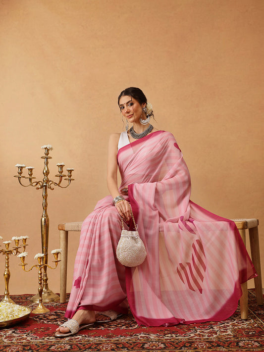 Ready To Wear Printed Soft Mul Cotton  Saree