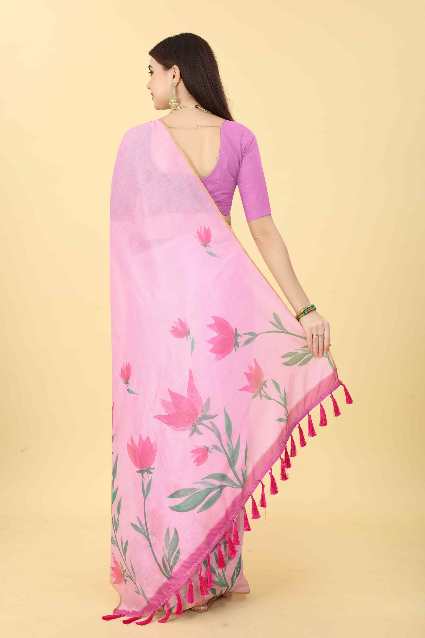 Ready To Wear Women's Floral Digital Printed  Saree