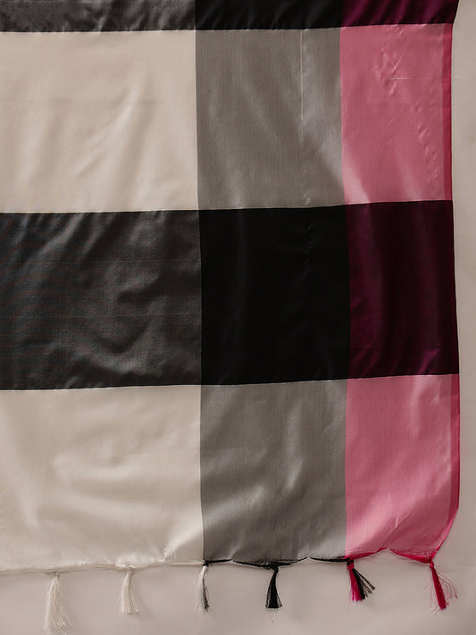 Ready To Wear Women's Soft Silk Uppada Woven Pattu Black  Saree