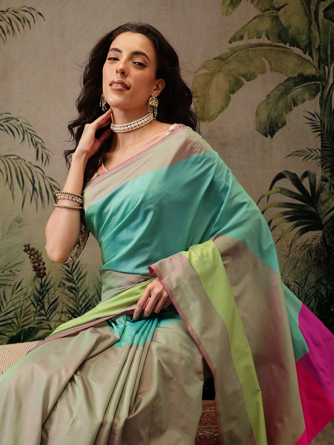 Ready To Wear Women's Soft Silk Uppada Woven Pattu Multicolor  Saree