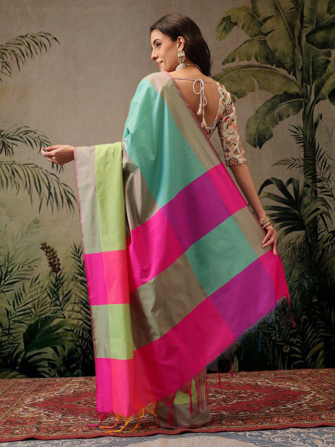 Ready To Wear Women's Soft Silk Uppada Woven Pattu Multicolor  Saree