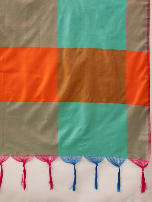 Ready To Wear Women's Soft Silk Uppada Woven Pattu Orange  Saree