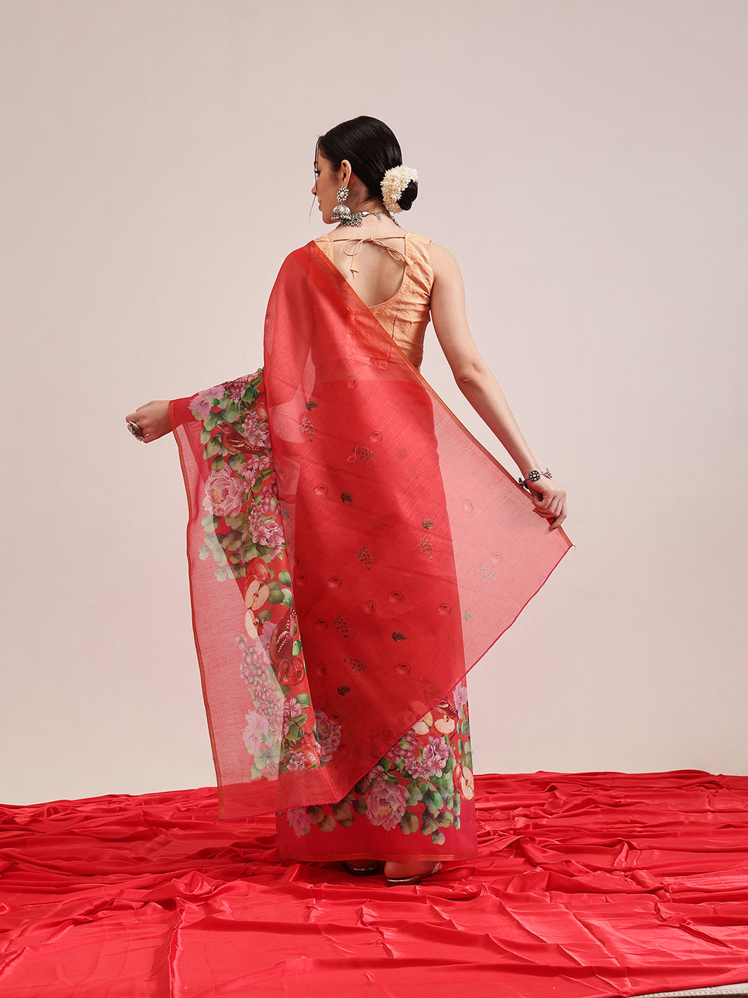 Ready To Wear Chanderi Cotton Digital Printed  Saree