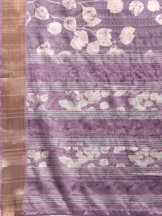 Ready To Wear Floral Print Soft Silk Zari Woven  Saree