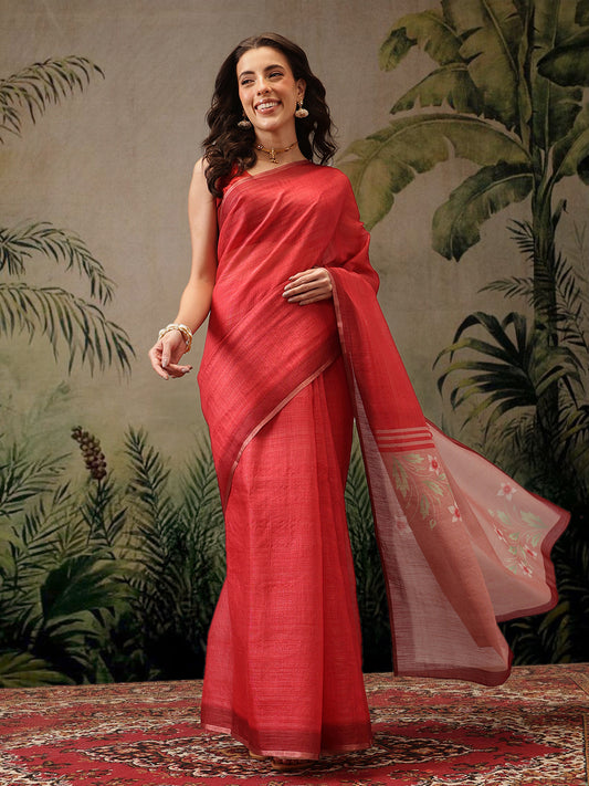 Ready To Wear Cotton Zari Tissue Printed  Saree