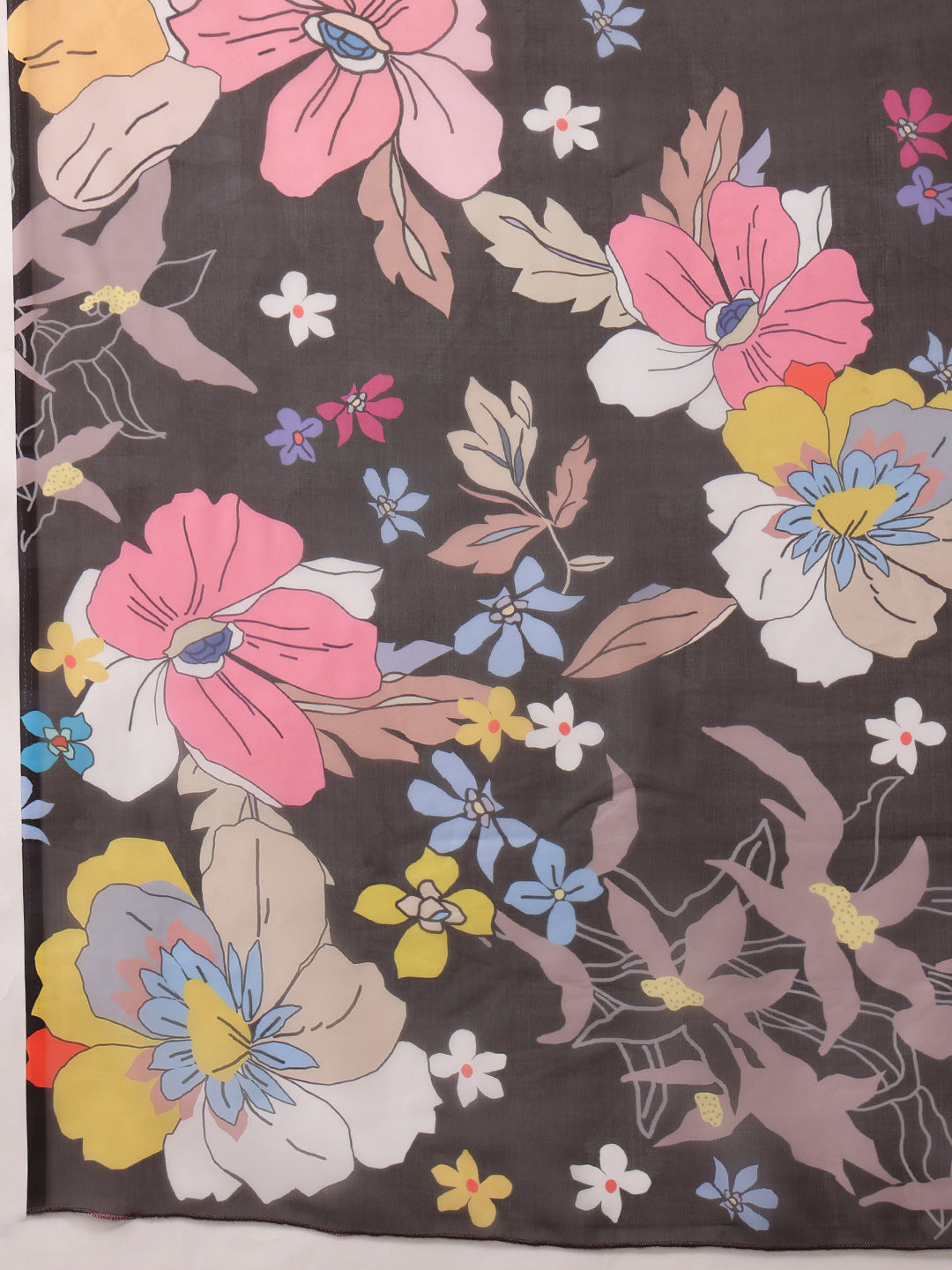 Ready To Wear Floral Chanderi Polyester Silk  Saree
