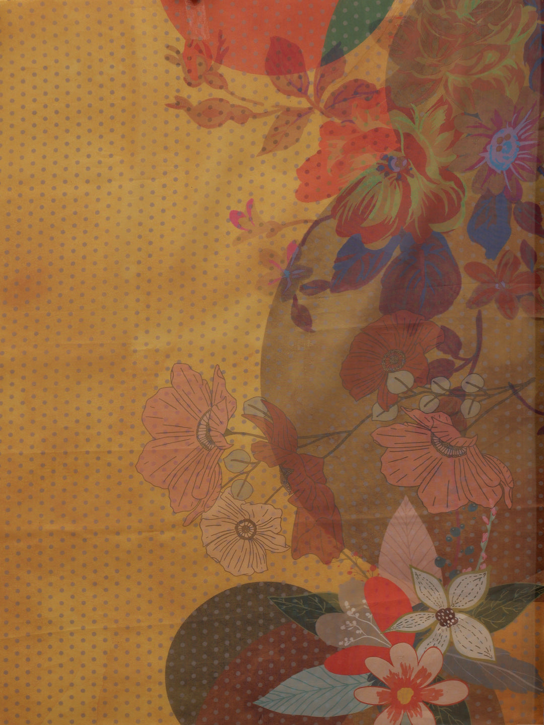 Ready To Wear Floral Chanderi Polyester Silk  Saree