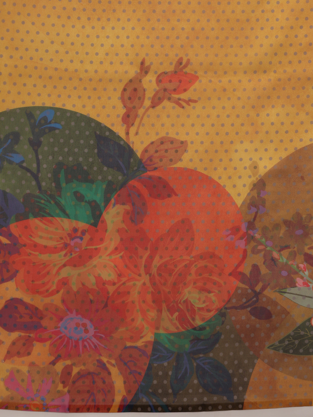 Ready To Wear Floral Chanderi Polyester Silk  Saree