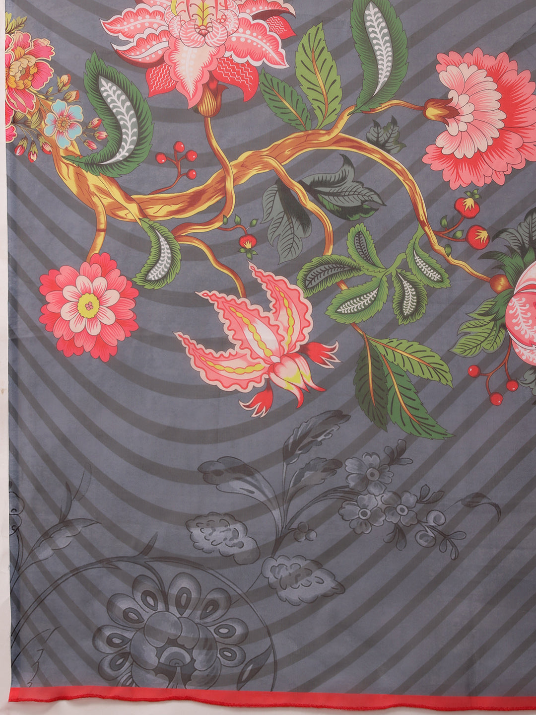Ready To Wear Floral Chanderi Polyester Silk  Saree