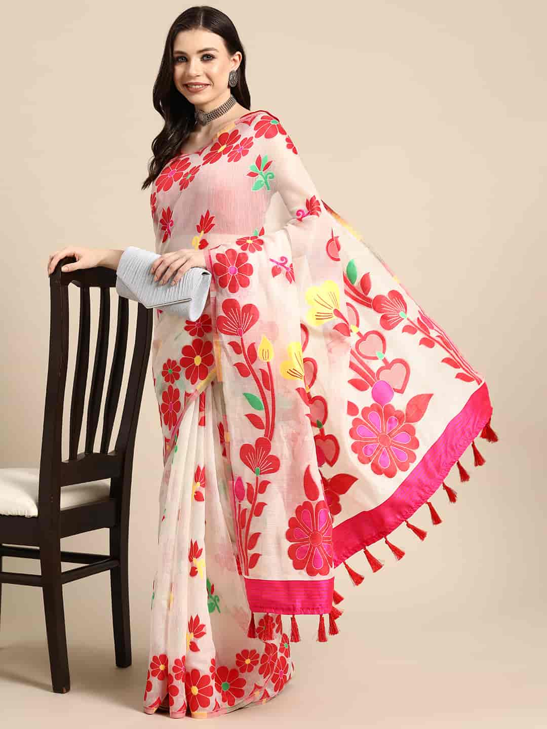 Ready To Wear Women's Dhakai Jamdani  Saree