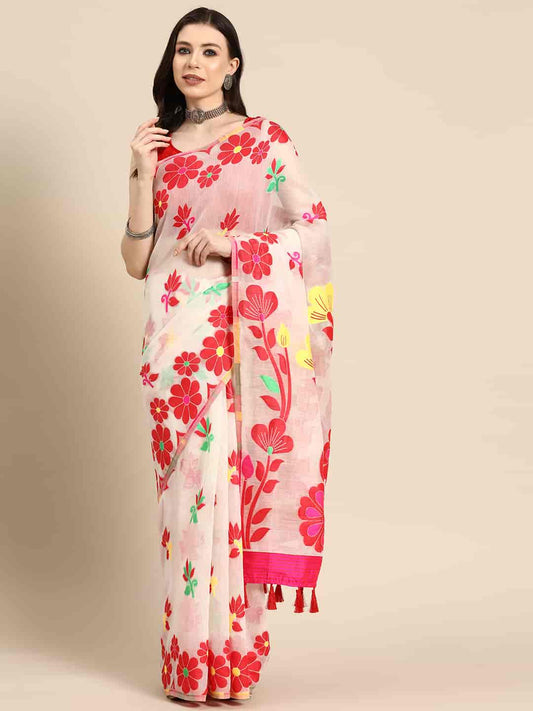 Ready To Wear Women's Dhakai Jamdani  Saree