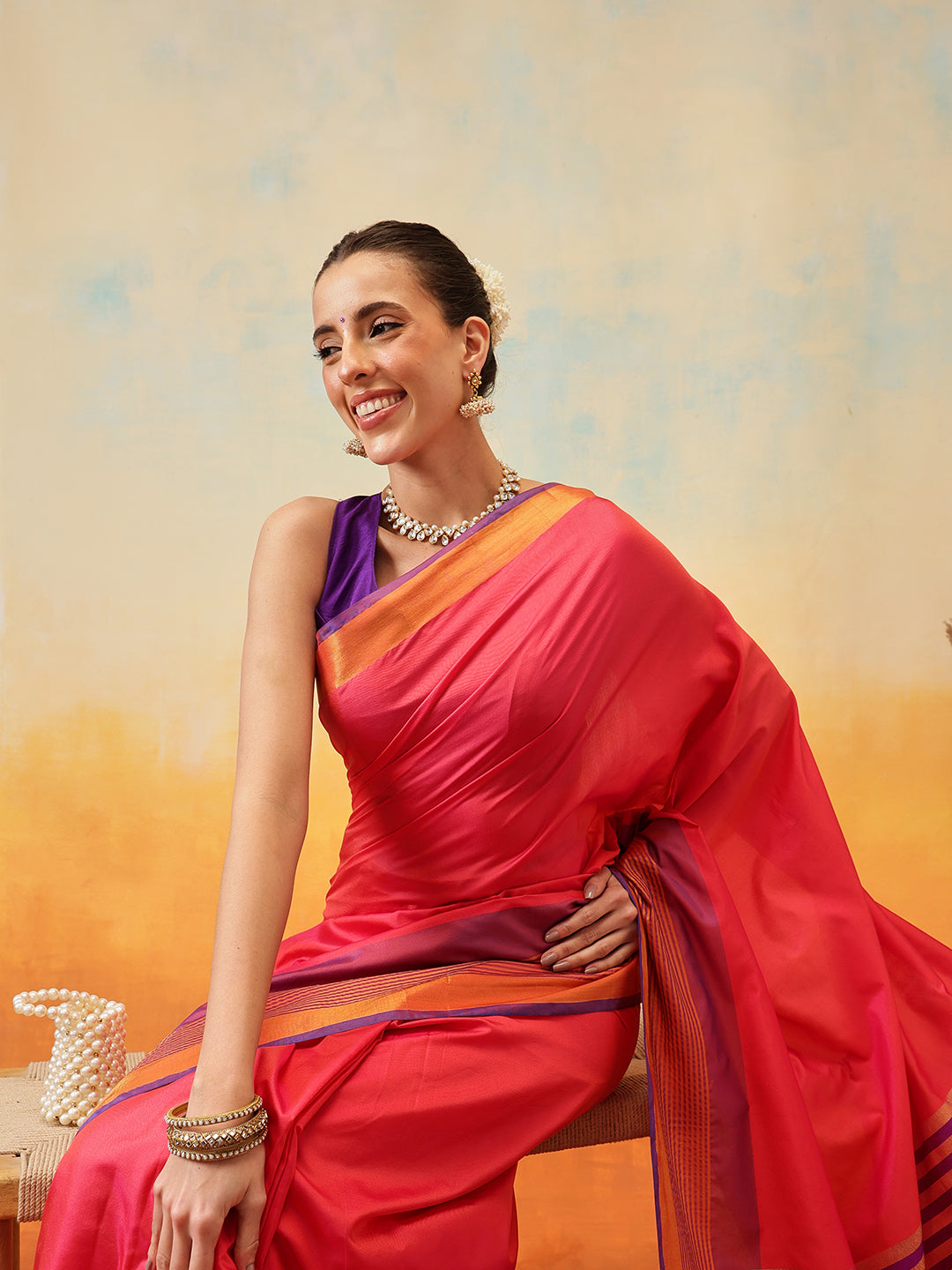 Ready To Wear Uppada Pattu Art Silk Woven  Saree