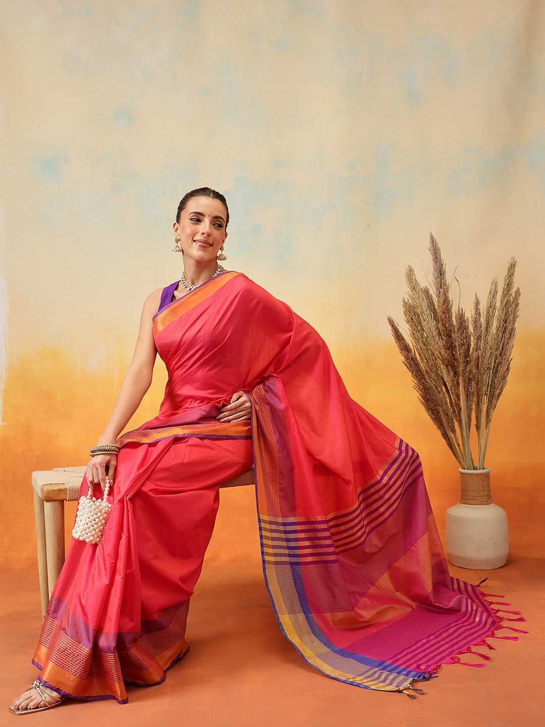 Ready To Wear Uppada Pattu Art Silk Woven  Saree