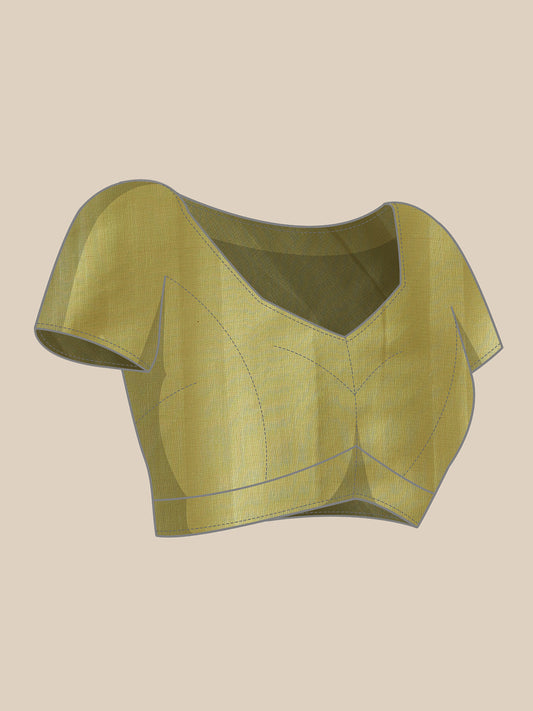 Ready To Wear Fruits Printed Cotton Tissue Saree With Gold Zari Work
