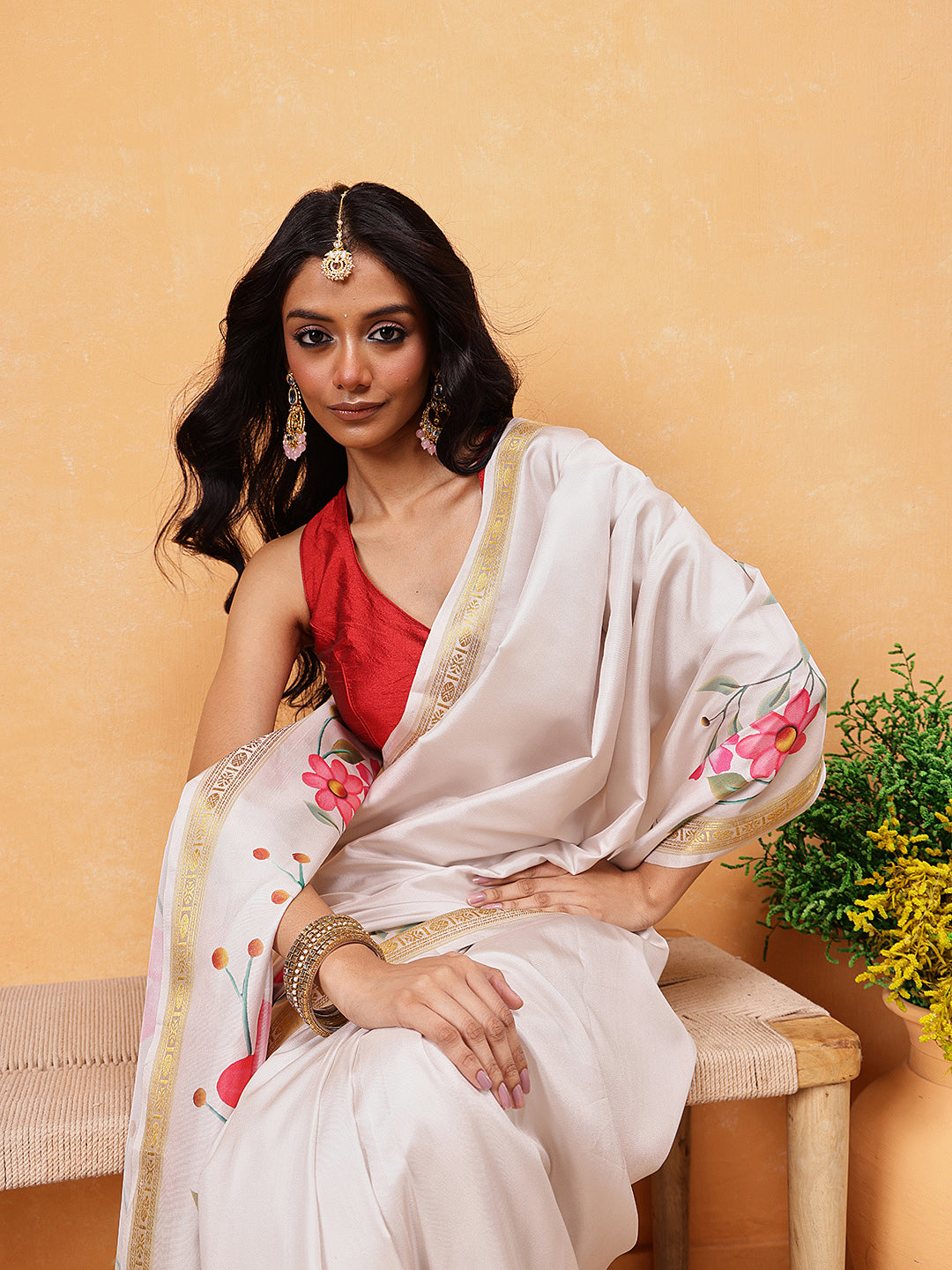 Ready To Wear Onam Special Printed Silk  Kasauv Saree