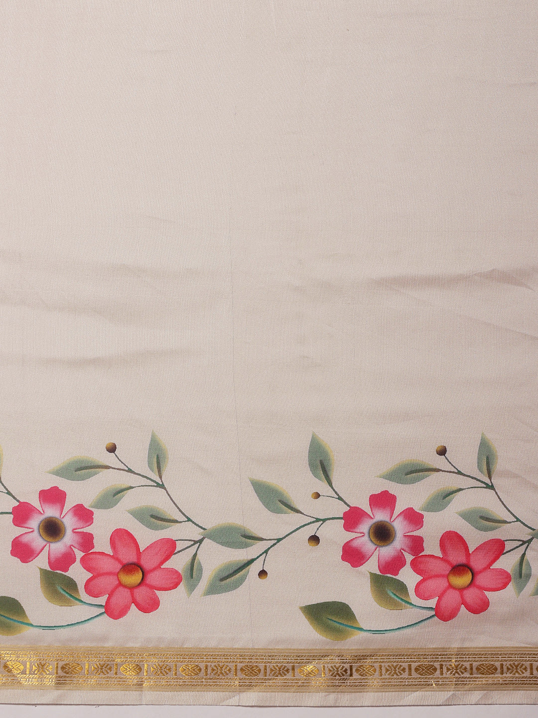 Ready To Wear Onam Special Printed Silk  Kasauv Saree