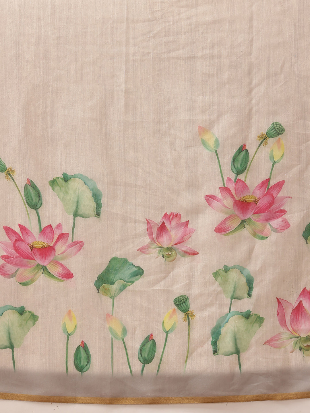 Ready To Wear Printed Cotton Zari Tissue  Saree