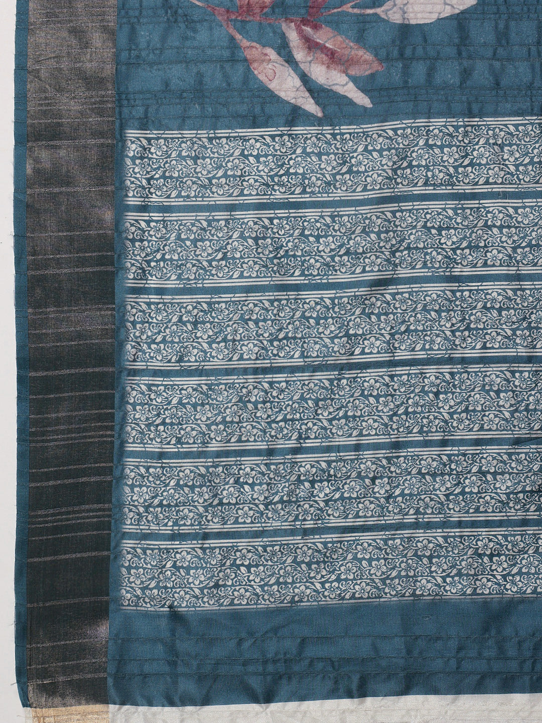 Ready To Wear Floral Printed Silk  Saree