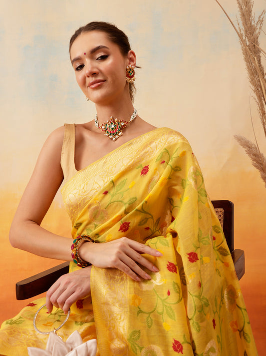 Ready To Wear Cotton Jamdani Floral Work  Saree