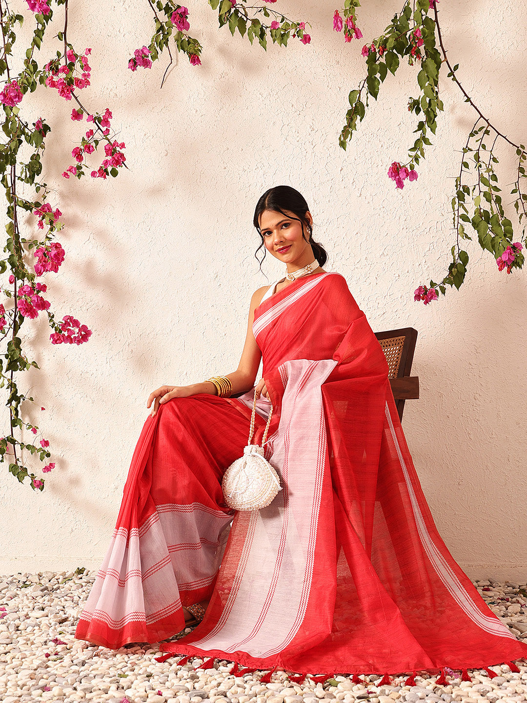 Ready To Wear Women Cotton Blend Digital Print Saree