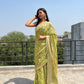 Green Soft Georgette Brasso Print Saree