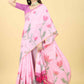 Ready To Wear Women's Floral Digital Printed  Saree