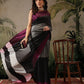 Ready To Wear Women's Soft Silk Uppada Woven Pattu Black  Saree