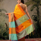 Ready To Wear Women's Soft Silk Uppada Woven Pattu Orange  Saree