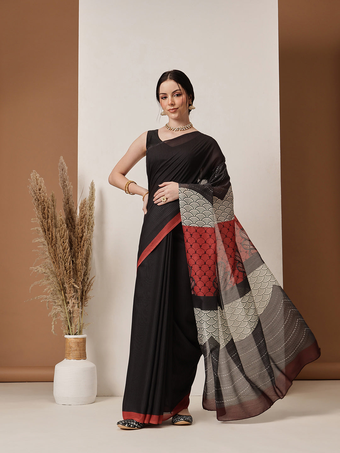 Ready To Wear Digital Printed Soft Mul Cotton  Saree