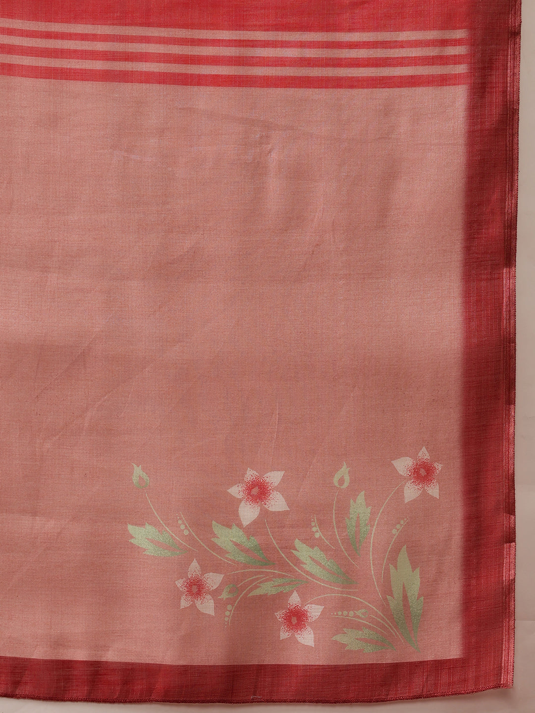 Ready To Wear Cotton Zari Tissue Printed  Saree