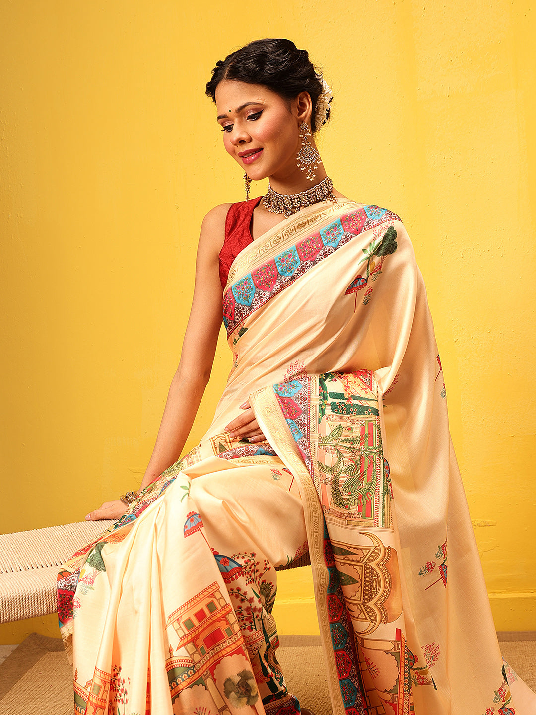 Ready To Wear Royal Rajwadi Digital Print  Saree