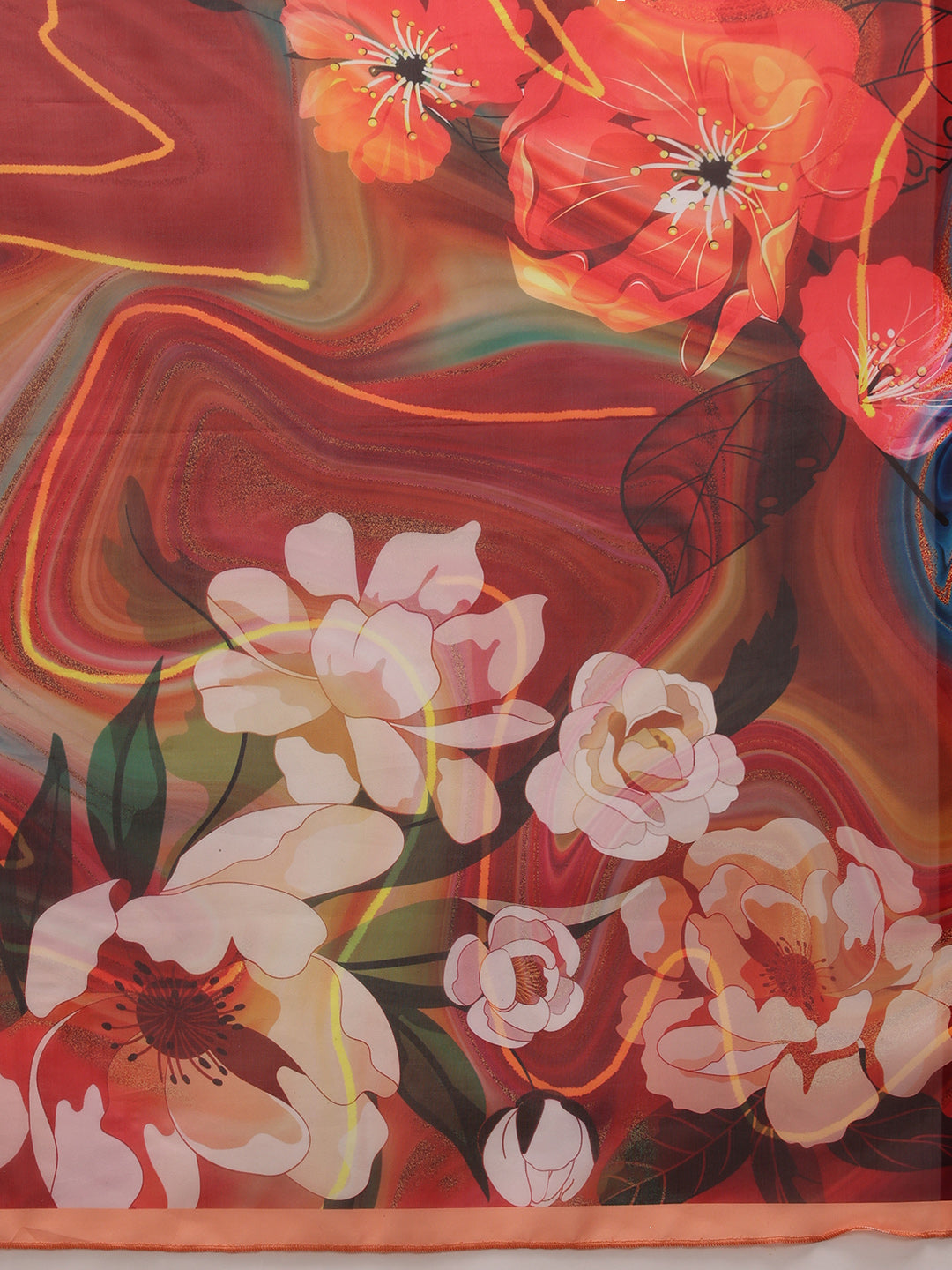 Ready To Wear Abstrect Chanderi Polyester Silk  Saree