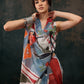 Ready To Wear Abstrect Chanderi Polyester Silk  Saree