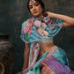 Ready To Wear Abstrect Chanderi Polyester Silk  Saree