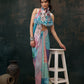 Ready To Wear Abstrect Chanderi Polyester Silk  Saree