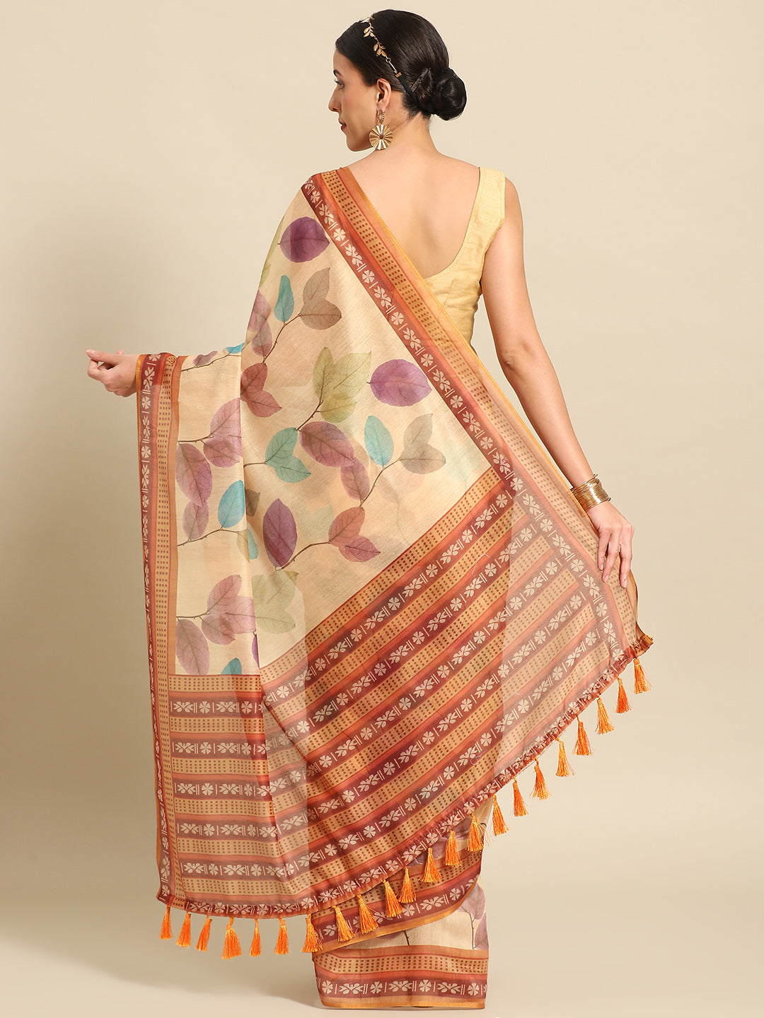 Ready To Wear Printed Chanderi Cotton  Saree