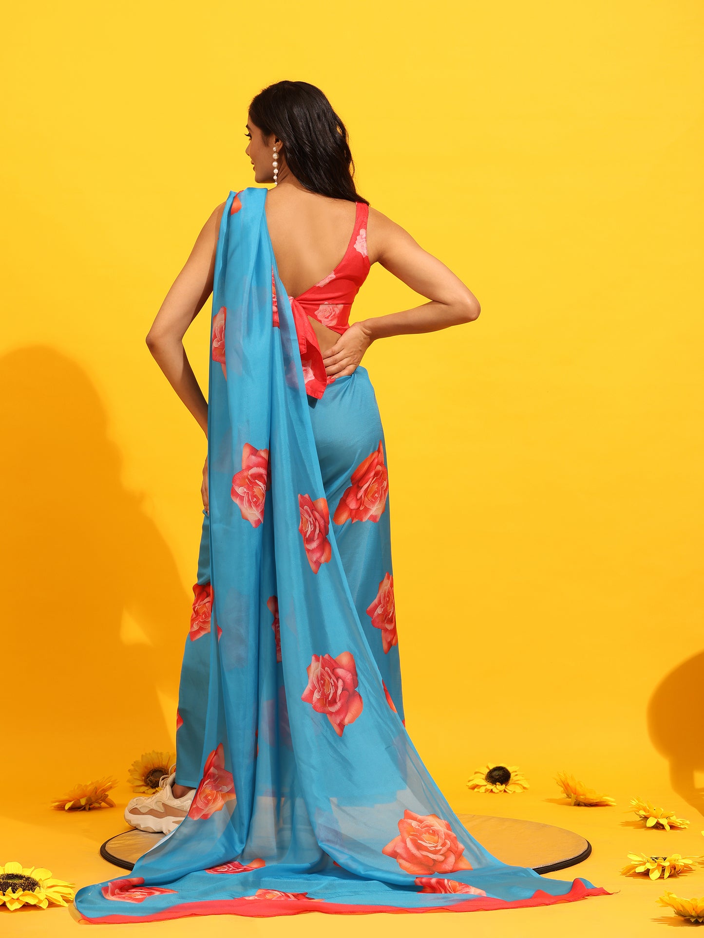 Ready To Wear Soft Silk Bollywood Digital Print  Saree