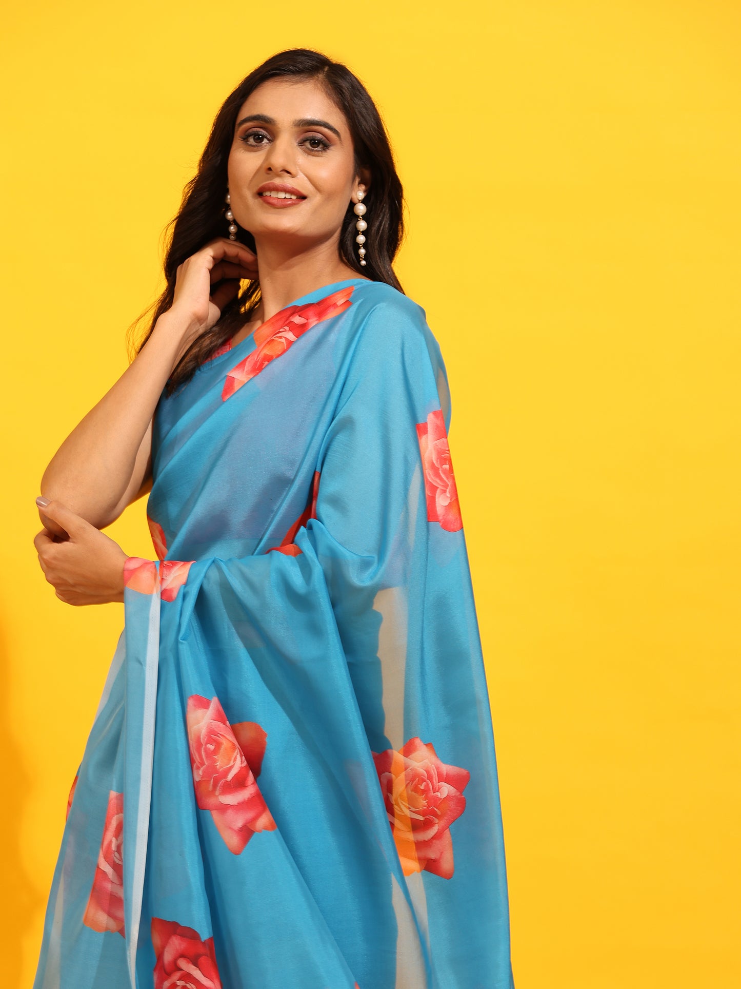 Ready To Wear Soft Silk Bollywood Digital Print  Saree