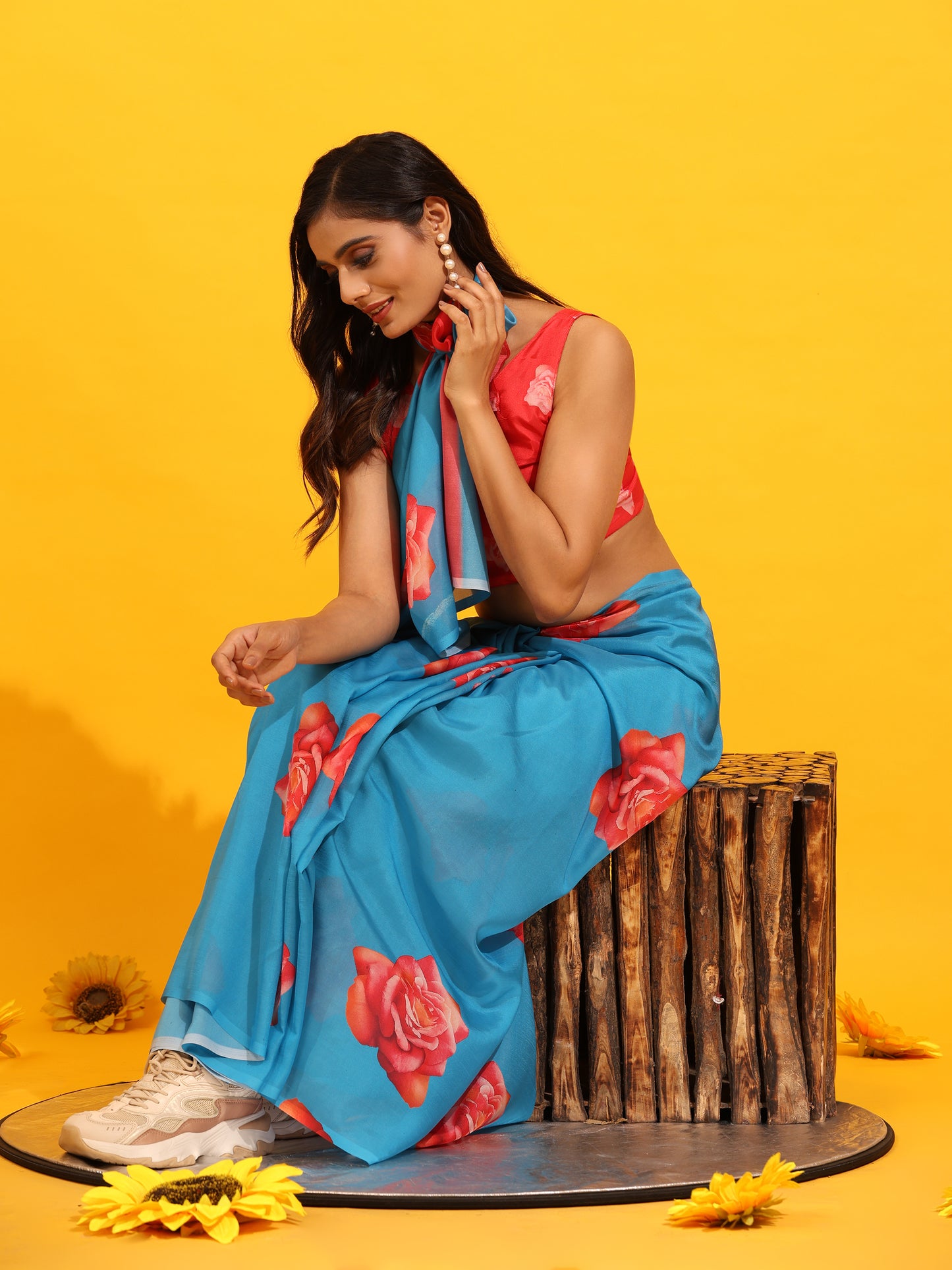 Ready To Wear Soft Silk Bollywood Digital Print  Saree