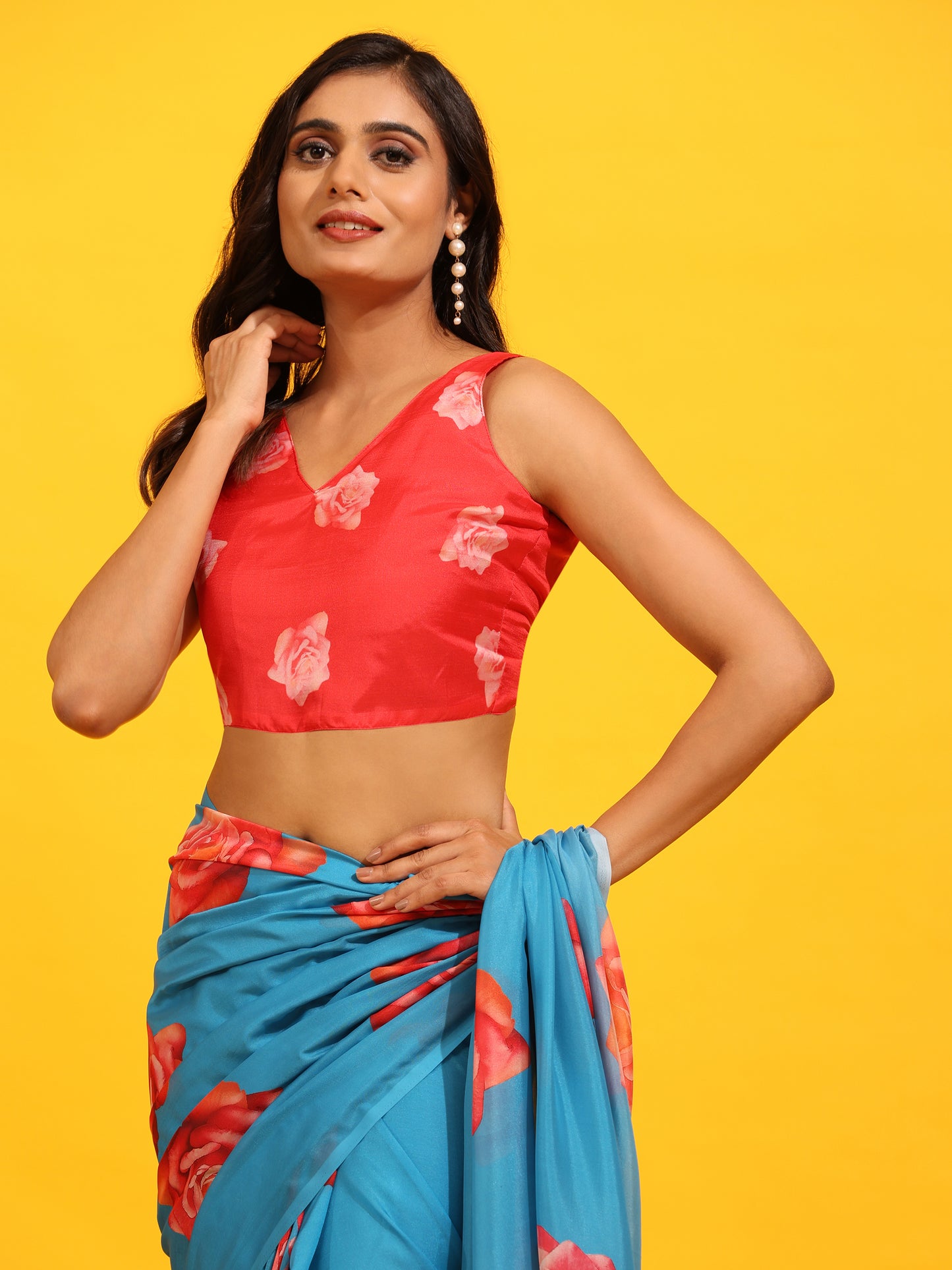 Ready To Wear Soft Silk Bollywood Digital Print  Saree