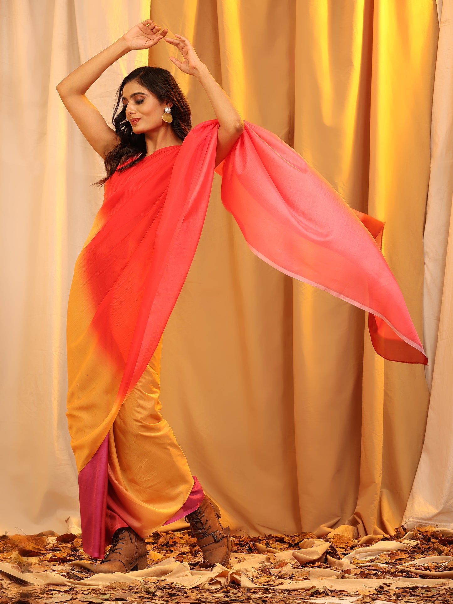 Ready To Wear Soft Silk Bollywood Digital Print  Saree