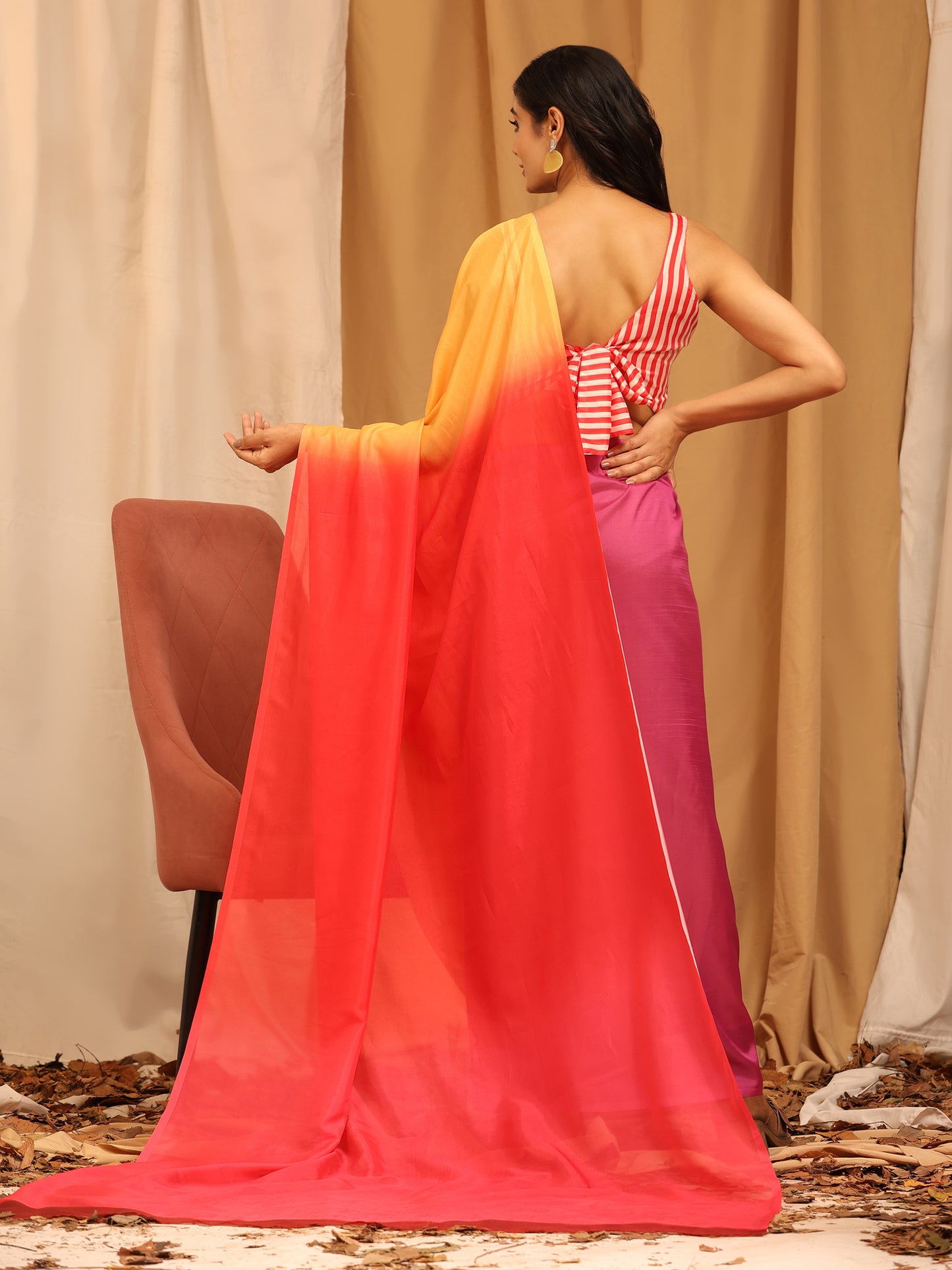 Ready To Wear Soft Silk Bollywood Digital Print  Saree
