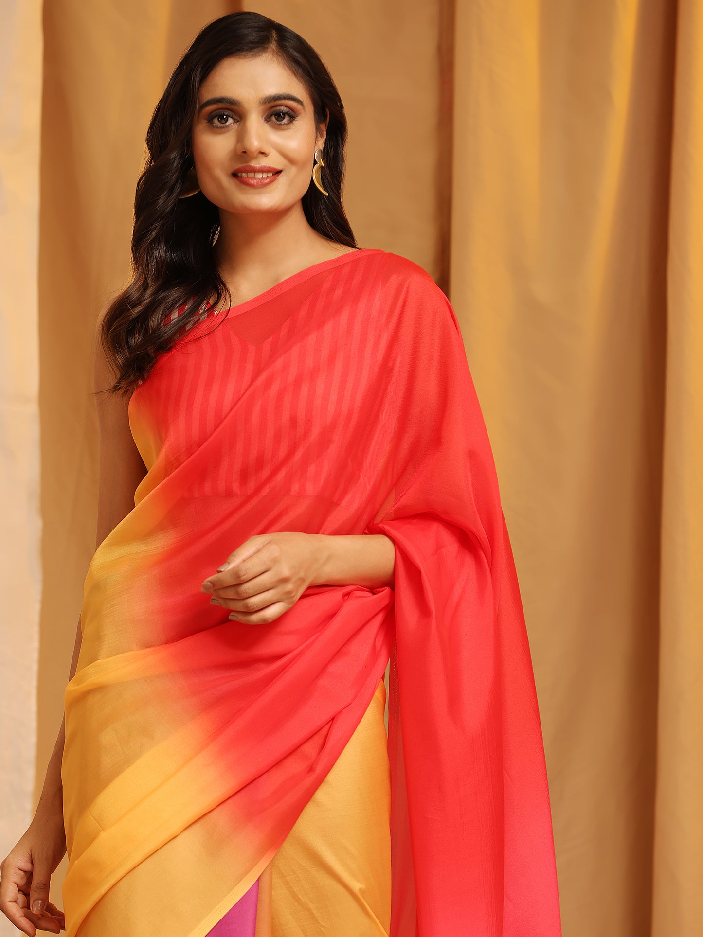 Ready To Wear Soft Silk Bollywood Digital Print  Saree