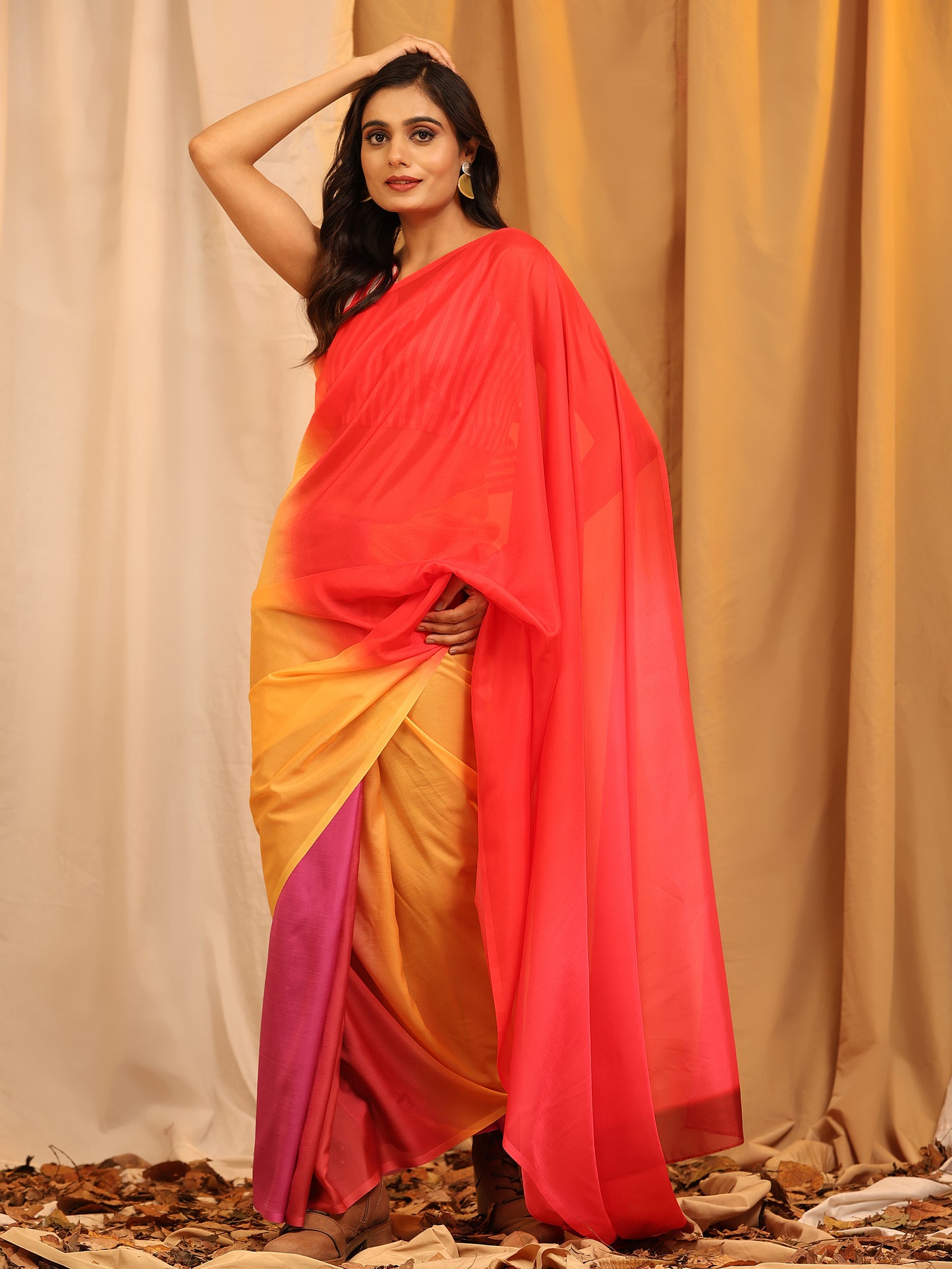 Ready To Wear Soft Silk Bollywood Digital Print  Saree